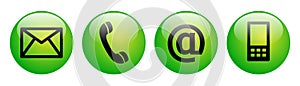 Contact us web buttons green