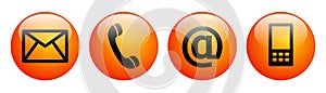 Contact us web buttons red orange
