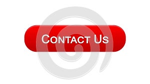 Contact us web interface button red color business communication, help, feedback