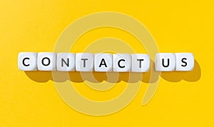 Contact us word on cube blocks