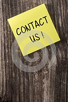 Contact Us Yellow Sticky Note Post It