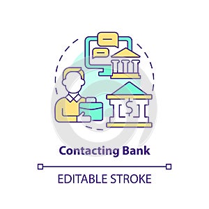 Contacting bank concept icon