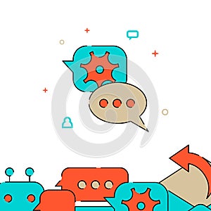 Contacting technical support filled line icon, simple vector illustration