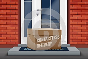 Contactless delivery box on doorstep