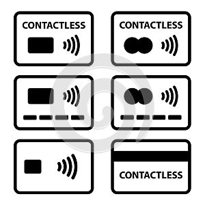 Contactless NFC payment credit card icon