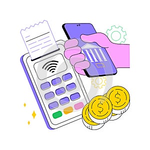 Contactless payment abstract concept vector illustration.