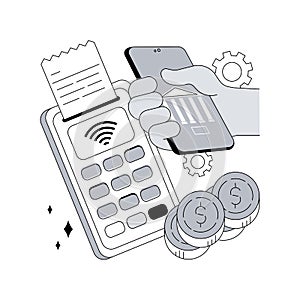 Contactless payment abstract concept vector illustration.