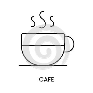 Contactless payment cafe vector line icon