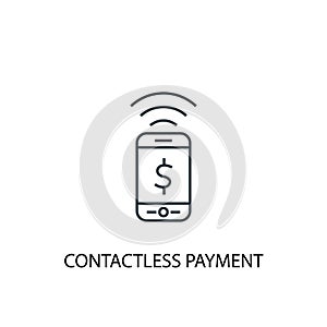 Contactless payment concept line icon