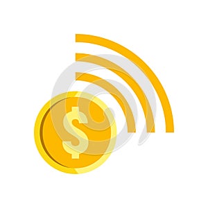 Contactless payment icon, flat style