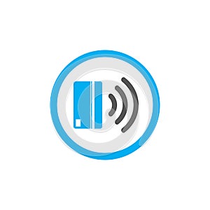 Contactless payment icon. Near-field communication (NFC) card technology concept icon. Tap to pay. vector illustration.