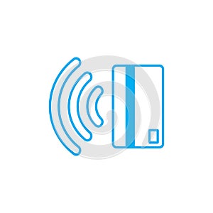 Contactless payment icon. Near-field communication (NFC) card technology concept icon. Tap to pay. vector illustration.