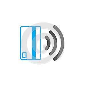 Contactless payment icon. Near-field communication (NFC) card technology concept icon. Tap to pay. vector illustration. photo