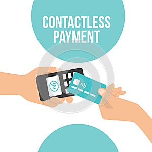 Contactless Payment Mobile Scan QR Code Cashless Society illustration