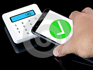 Contactless payment by phone or mobile gone succesful payment