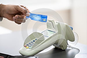 Contactless Payment Using Credit Card In Store Shop