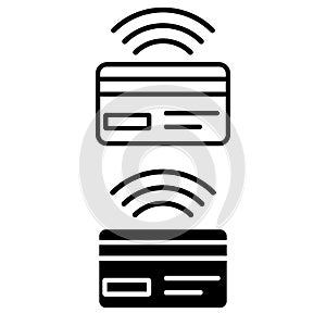 Contactless payment vector icon set. Credit card illustration sign collection. Cashless purchases symbol.