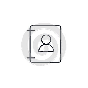 Contacts, address book thin line icon. Linear vector symbol