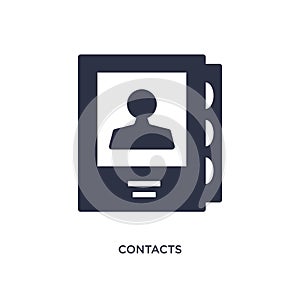 contacts icon on white background. Simple element illustration from communication concept