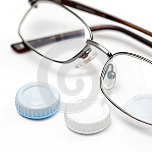 Contacts isolated on white background photo