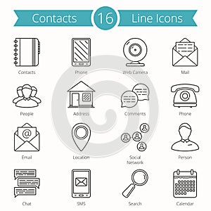 Contacts Line Icons
