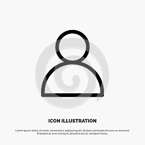 Contacts, Mane, Twitter Line Icon Vector