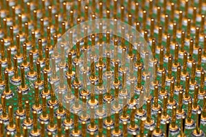 Contacts on the processor close up, background or texture