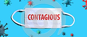 Contagious theme with medical mask