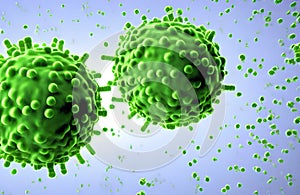 Contagious virus, flu bacteria 3d vector images for commercial use.