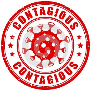 Contagious virus grunge warning stamp