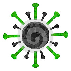 Contagious Virus Triangle Lowpoly Flat Icon