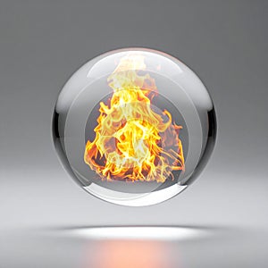 Contained Power - Fire Burning in a Crystal Orb