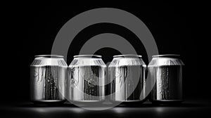 Container aluminum background beer alcohol carbonated cans metallic beverages fresh refreshing soda cold drinks