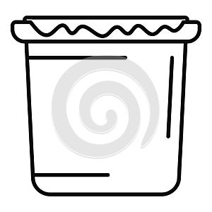 Container with bag for trash icon outline vector. Ecological element