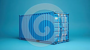 A container blue color on white background