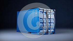 A container blue color on white background