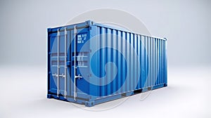 A container blue color on white background