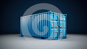 A container blue color on white background