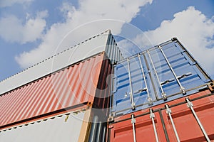 Container box in shipping yard of dockyard