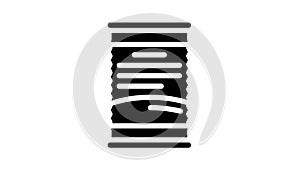 container of canned food glyph icon animation