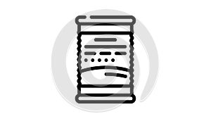 container of canned food line icon animation