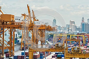 Container Cargo in dock for import export