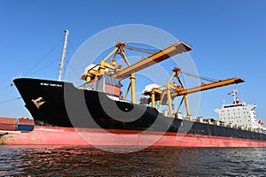 Container Cargo freight ship for Logistic Import Export background