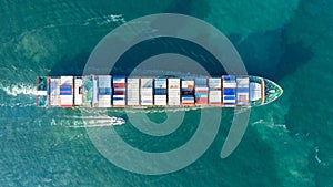 Container cargo ship  global business commercial trade logistic and transportation oversea worldwide by container cargo vessel, photo