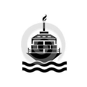 Container cargo ship icon vector illustration design template