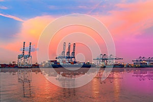 Container Cargo ship in port