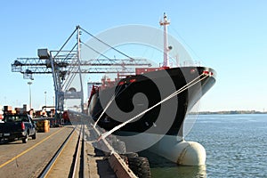 Container Cranes and Ship