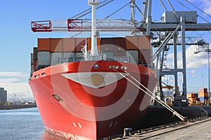 Container Cranes and Ship photo