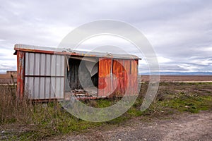 Container in the desert photo