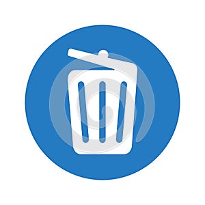 Container, discard, dustbin icon. Blue color design